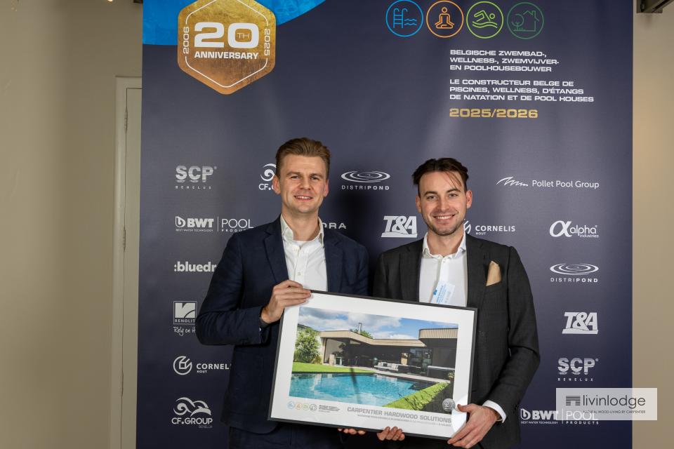 Uitreiking prijs laureaat Belgische Poolhousebouwer 2025/2026 Uitreiking prijs laureaat Belgische Poolhousebouwer 2025/2026